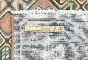 Semi Antique Muted Geometric 4'7X9'5 Distressed Vintage Oriental Rug