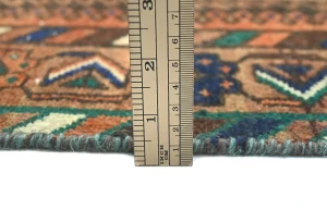 Semi-Antique Muted Colors Tribal 4'5X7'9 Distressed Vintage Oriental Rug