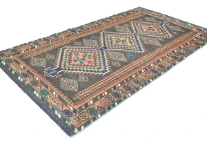 Semi-Antique Muted Colors Tribal 4'5X7'9 Distressed Vintage Oriental Rug
