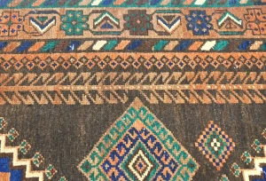 Semi-Antique Muted Colors Tribal 4'5X7'9 Distressed Vintage Oriental Rug