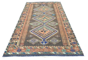 Semi-Antique Muted Colors Tribal 4'5X7'9 Distressed Vintage Oriental Rug