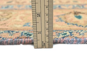 Antique Muted Coral Red Floral 5X8 Distressed Vintage Oriental Rug