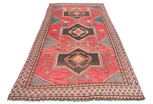 Semi-Antique Muted Colors Tribal 4X9 Distressed Oriental Runner Rug