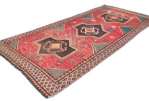 Semi-Antique Muted Colors Tribal 4X9 Distressed Oriental Runner Rug