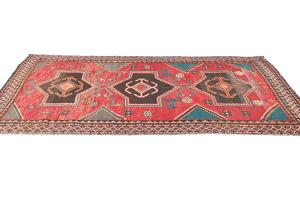 Semi-Antique Muted Colors Tribal 4X9 Distressed Oriental Runner Rug