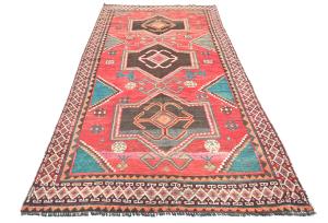 Semi-Antique Muted Colors Tribal 4X9 Distressed Oriental Runner Rug