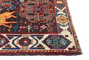 Vintage Red Tribal 6X9 Shiraz Persian Rug