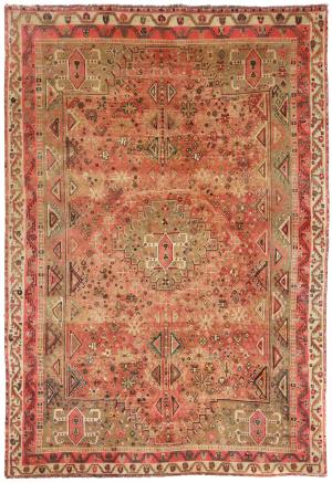 Semi Antique Red Tribal 5x8 Shiraz Persian Rug