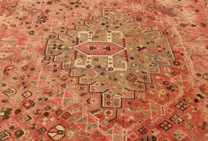Semi Antique Red Tribal 5x8 Shiraz Persian Rug