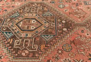 Semi Antique Muted Colors Tribal 7'4X9'4 Shiraz Persian Rug
