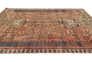 Semi Antique Red Tribal 5'6X8'0 Shiraz Persian Rug