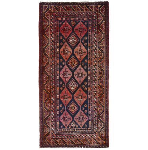 Vintage Red Tribal 5X10 Shiraz Persian Runner Rug