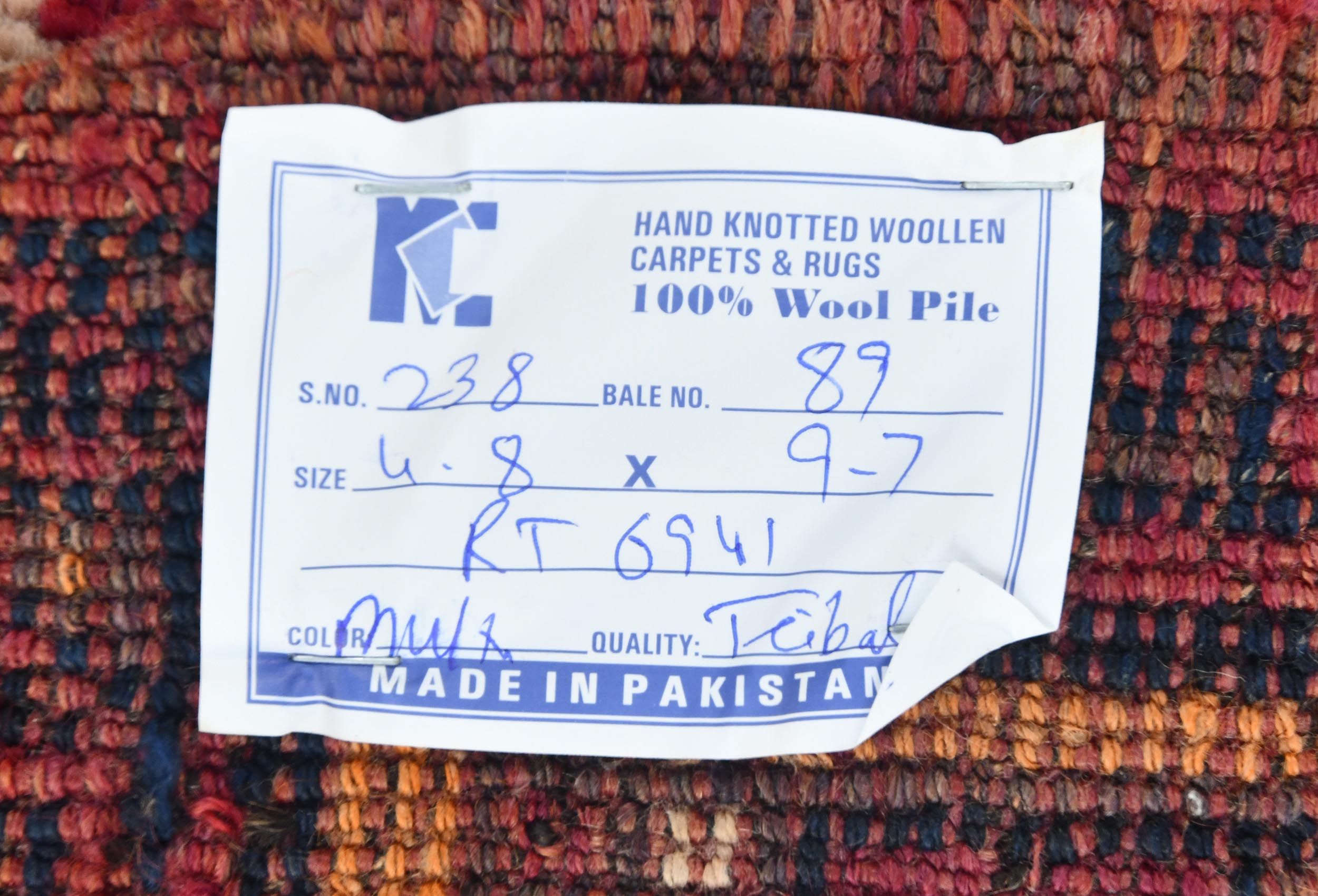 4'8x9'7 Hand Knotted Shiraz Tribal Persian Wool Runner Rug - Image 14