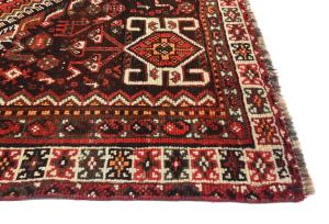 Vintage Red Tribal Geometric 7x10 Shiraz Persian Rug