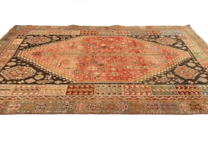 Vintage Red Tribal Geometric 5X8 Shiraz Persian Rug