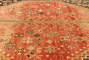 Vintage Red Tribal Geometric 5X8 Shiraz Persian Rug