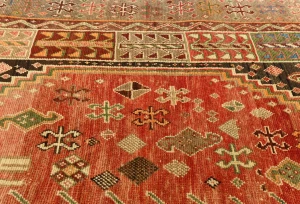 Vintage Red Tribal Geometric 5X8 Shiraz Persian Rug