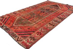 Semi Antique Muted Red Tribal 4'11X8'10 Shiraz Persian Rug
