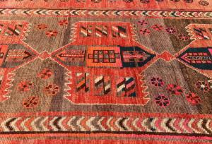 Semi Antique Muted Red Tribal 4'11X8'10 Shiraz Persian Rug