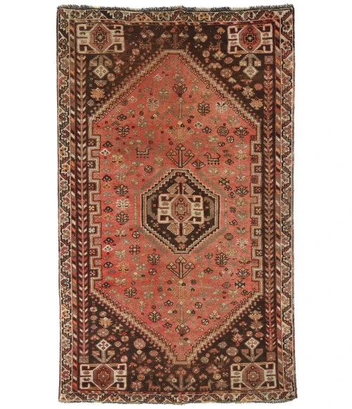 Semi Antique Bittersweet Red Tribal 5X8 Shiraz Persian Rug