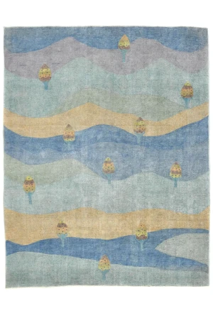 Vintage Multicolored Pictorial Traditional 9X11 Oriental Rug