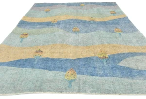 Vintage Multicolored Pictorial Traditional 9X11 Oriental Rug