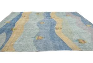 Vintage Multicolored Pictorial Traditional 9X11 Oriental Rug