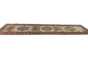 Vintage Cream Floral 3X12 Tabriz Persian Runner Rug