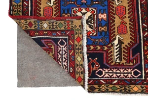 Vintage Purple-navy Tribal 3X10 Meshkin Persian Runner Rug