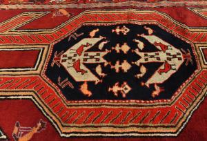 Vintage Purple-navy Tribal 3'6X10'5 Meshkin Persian Runner Rug