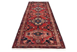 Vintage Red Tribal 3'7X9'10 Hamedan Persian Runner Rug