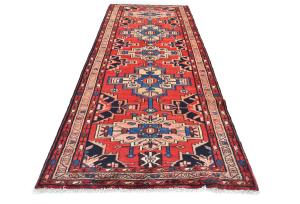 Vintage Red Tribal 3'7X9'10 Hamedan Persian Runner Rug