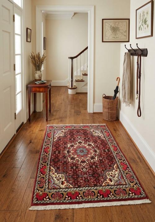 Maroon Red Vintage Floral 3X5 Traditional Bidjar Persian Rug