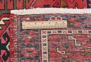 Vintage Red Geometric Tribal 3X10 Karajeh Persian Runner Rug