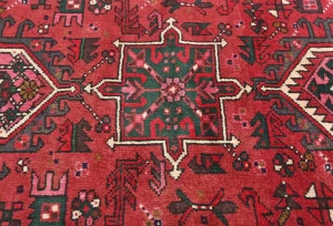 Vintage Red Geometric Tribal 3X10 Karajeh Persian Runner Rug