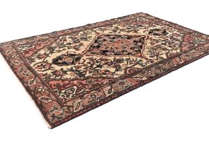 Vintage Cream Floral Tribal 5x8 Hamedan Persian Rug
