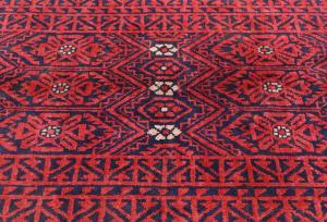 Vintage Red Tribal Geometric 5X9 Balouch Persian Rug