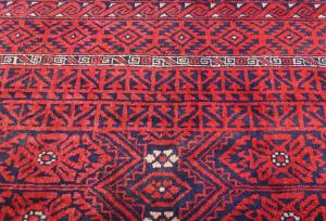 Vintage Red Tribal Geometric 5X9 Balouch Persian Rug