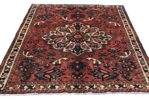 Vintage Red Tribal 5'6X6'9 Bakhtiari Persian Rug