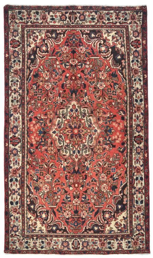 Vintage Light Red Floral Tribal 6X9 Hamedan Persian Rug