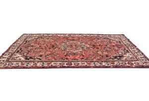 Vintage Light Red Floral Tribal 6X9 Hamedan Persian Rug