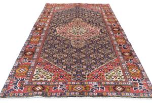 Vintage Light Red Traditional 5X9 Ardabil Persian Rug