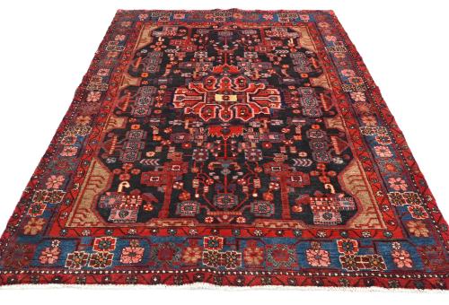 Vintage Tribal Plum 5X8 Nahavand Persian Rug