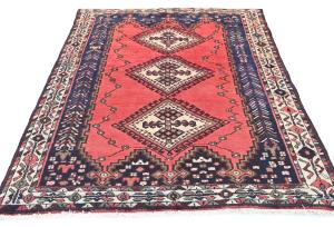 Vintage Light Red Tribal 4'6X6'7 Shiraz Persian Rug