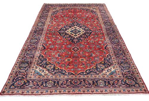 Vintage Red Floral Traditional 5X8 Kashan Persian Rug