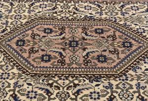 Vintage Cream Tribal Geometric 5X7 Tabriz Persian Rug