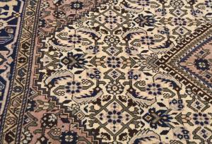Vintage Cream Tribal Geometric 5X7 Tabriz Persian Rug