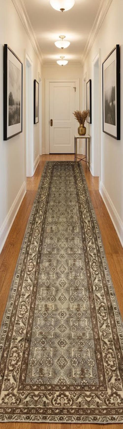 Semi Antique Tribal 4X15 Nahavand Persian Runner Rug