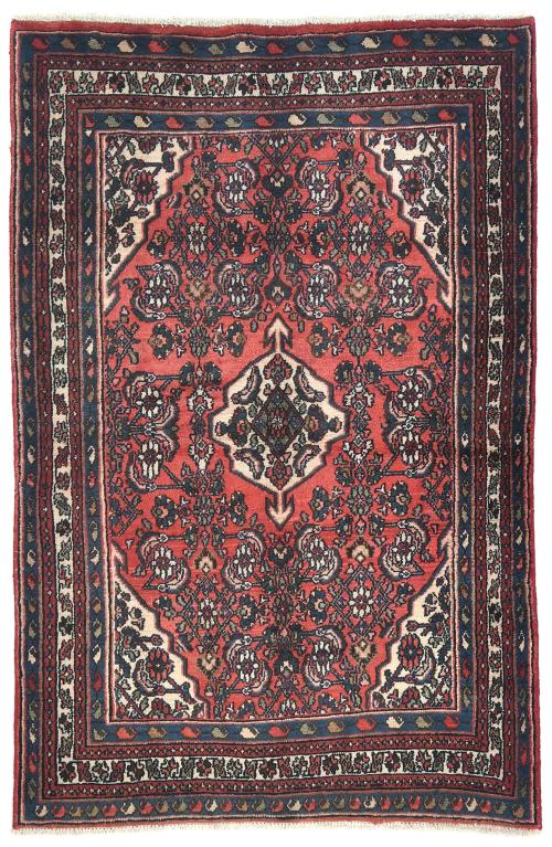 Vintage Light Red Floral Tribal 4&#039;5 X 6&#039;8 Hamedan Persian Rug