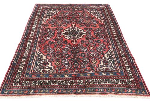 Vintage Light Red Floral Tribal 4'5 X 6'8 Hamedan Persian Rug